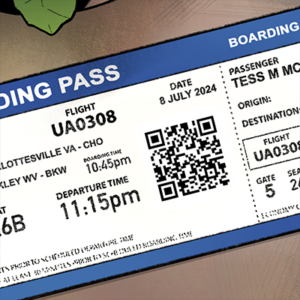 Chapter 6: Scan the QR code on Tess’s boarding pass, and you’re whisked away to news from a quiet little town in West Virginia! (thebeaverbeacon.com)