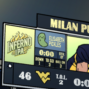 Chapter 8: The name is displayed on a jumbotron. Who doesn't want to know more about these famous Italian pickles? (elisabethpickles.com)