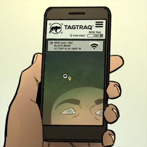 Chapter 12: TheTagtraq app is shown, and we can learn more about why Luke uses it to track bears. (tagtraq.com)